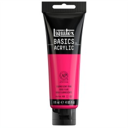 Liquitex BASICS Acrylic Paint, 118 mL Tube, Fluorescent Pink