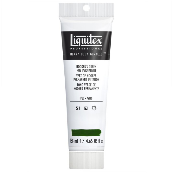 Liquitex Professional Heavy Body Acrylic Paint, 138 mL Tube, Hooker’s Green Hue Permanent