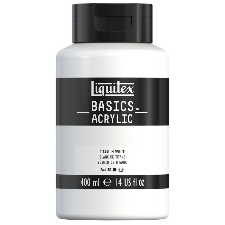 Liquitex BASICS Acrylic Paint, 400 mL Bottle, Titanium White