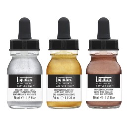 Liquitex Professional Acrylic Ink, Iridescent Colors, 30 mL Bottles, Set of 3