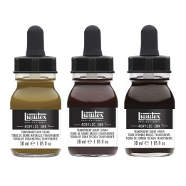 Liquitex Professional Acrylic Ink, Transparent Colors, 30 mL Bottles, Set of 3