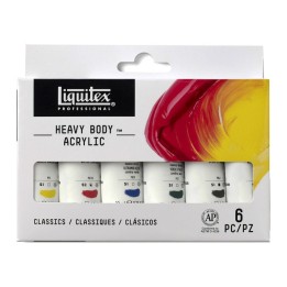 Liquitex Professional Heavy Body Acrylic Paint, Classic Colors, 22 mL Tubes, Set of 6