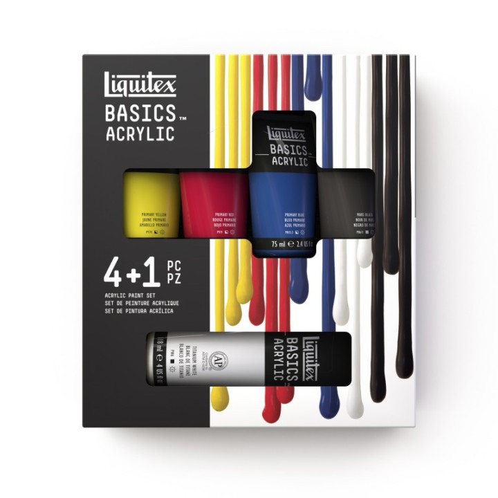 Liquitex BASICS Acrylic Paint, Essentials Box, Set of 5