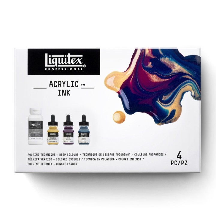 Liquitex Professional Acrylic Ink, Pouring Technique, Deep Colors Set