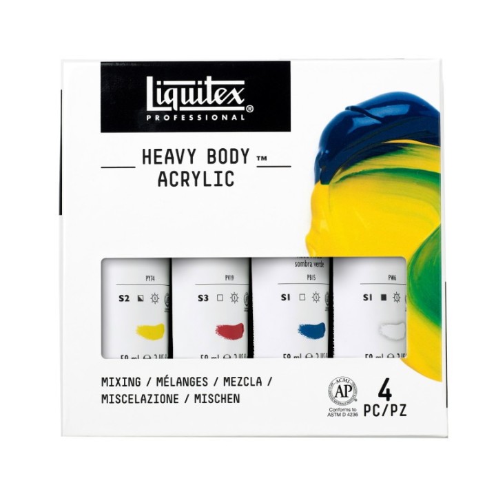 Liquitex Professional Heavy Body Acrylic Paint, Mixing Colors, 59 mL, Set of 4