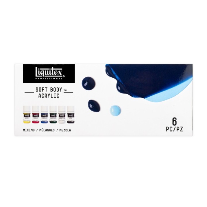 Liquitex Professional Soft Body Acrylic Paint, Mixing Colors, 22 mL, Set of 6