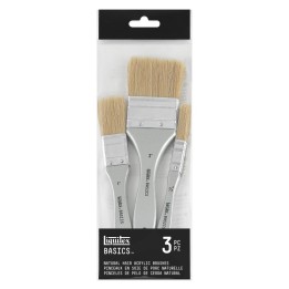 Liquitex BASICS Large Scale Paint Brushes, Natural Hair, Set of 3