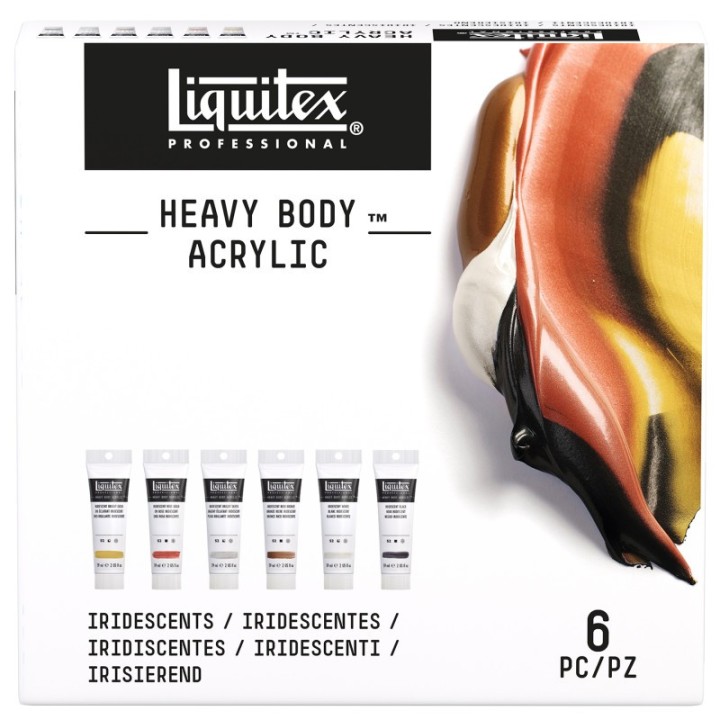 Liquitex Professional Heavy Body Acrylic Paint, Iridescent Colors, 59 mL, Set of 6