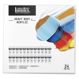 Liquitex Professional Heavy Body Acrylic Paint, Essential Colors, 22 mL, Set of 24