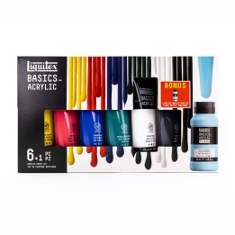Liquitex BASICS Acrylic Paint & Fluid Set, Basic Colors, 118 mL, Set of 7