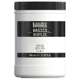 Liquitex BASICS Acrylic Paint, 946 mL (32 oz) Jar, Titanium White