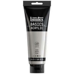 Liquitex BASICS Acrylic Paint, 250 mL, Tube, Silver