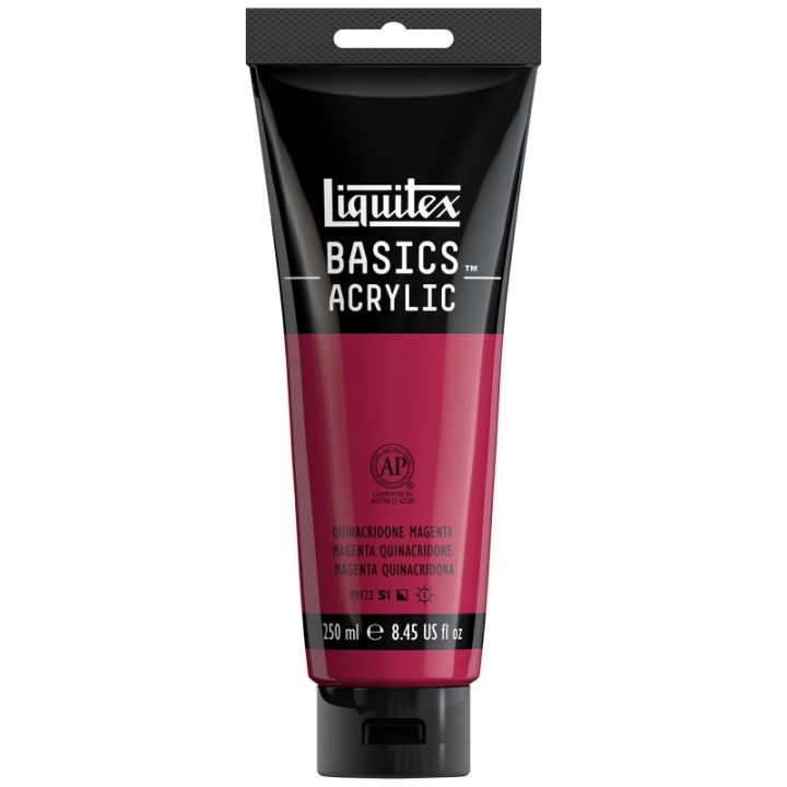 Liquitex BASICS Acrylic Paint, 250 mL, Tube, Quinacridone Magenta