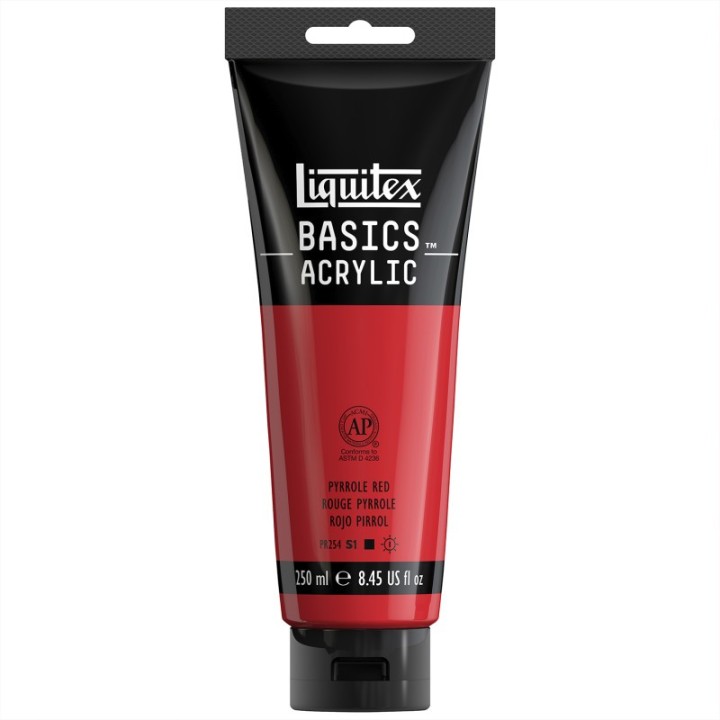 Liquitex BASICS Acrylic Paint, 250 mL, Tube, Pyrrole Red
