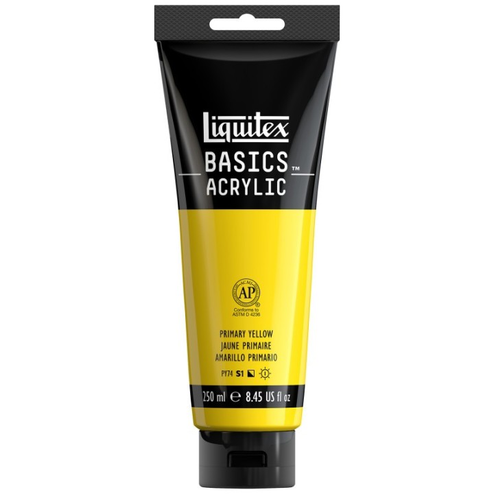 Liquitex BASICS Acrylic Paint, 250 mL, Tube, Primary Yellow