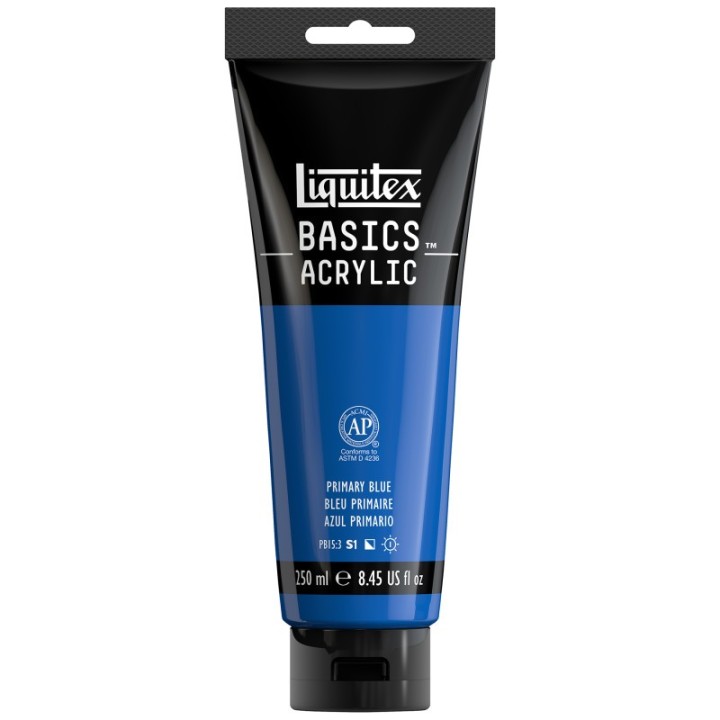 Liquitex BASICS Acrylic Paint, 250 mL, Tube, Primary Blue