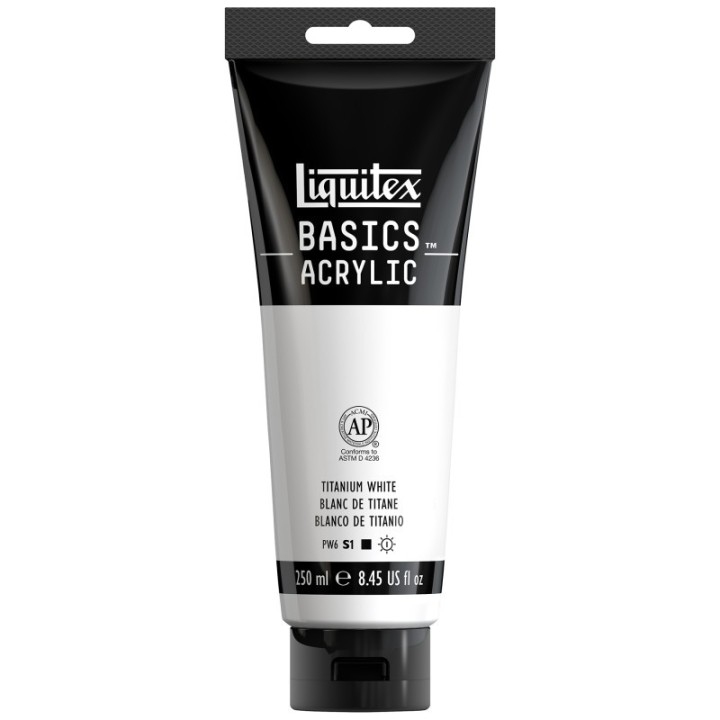 Liquitex BASICS Acrylic Paint, 250 mL, Tube, Titanium White