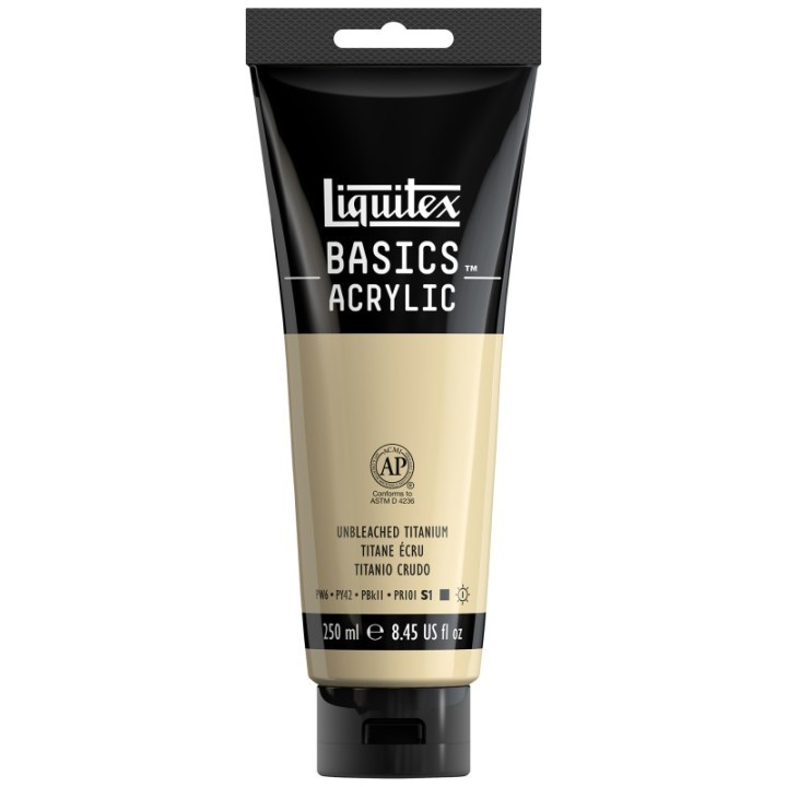 Liquitex BASICS Acrylic Paint, 250 mL, Tube, Unbleached Titanium