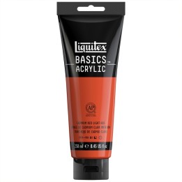 Liquitex BASICS Acrylic Paint, 250 mL, Tube, Cadmium Red Light Hue