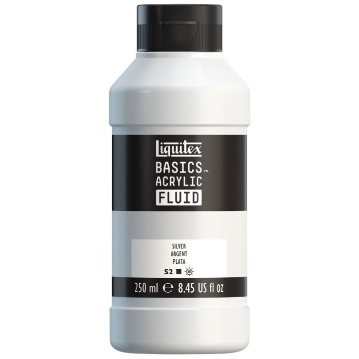 Liquitex BASICS Acrylic Fluid, 250 mL, Bottle, Silver