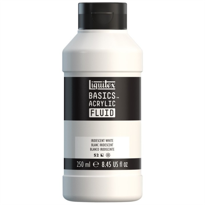 Liquitex BASICS Acrylic Fluid, 250 mL, Bottle, Iridescent White