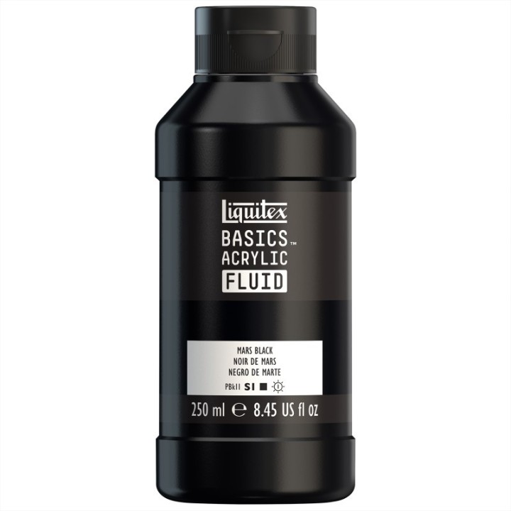 Liquitex BASICS Acrylic Fluid, 250 mL, Bottle, Mars Black