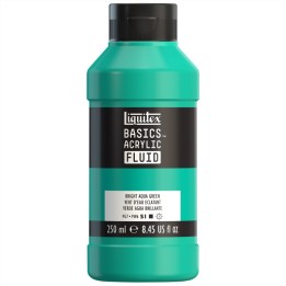 Liquitex BASICS Acrylic Fluid, 250 mL, Bottle, Bright Aqua Green