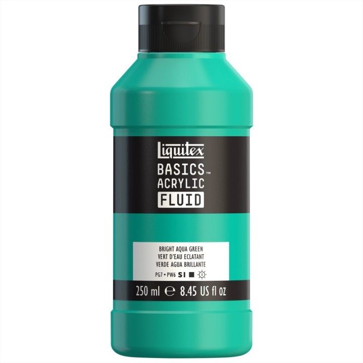 Liquitex BASICS Acrylic Fluid, 250 mL, Bottle, Bright Aqua Green