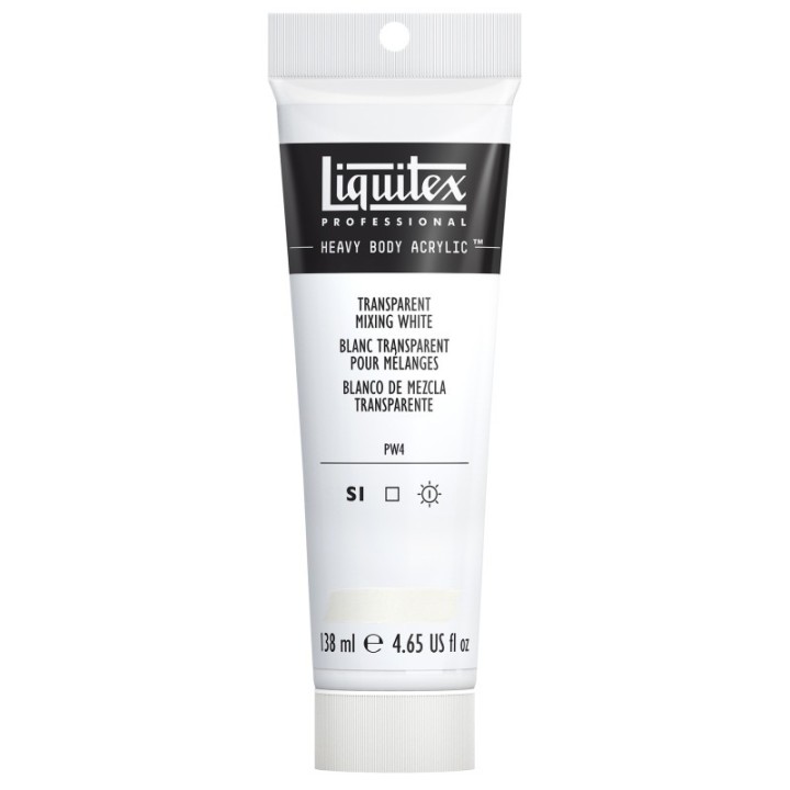 Liquitex Professional Heavy Body Acrylic Paint, 138 mL Tube, Transparent Mixing White