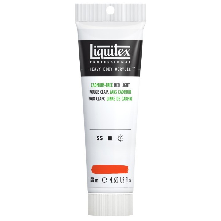 Liquitex Professional Heavy Body Acrylic Paint, 138 mL Tube, Cadmium Free Red Light