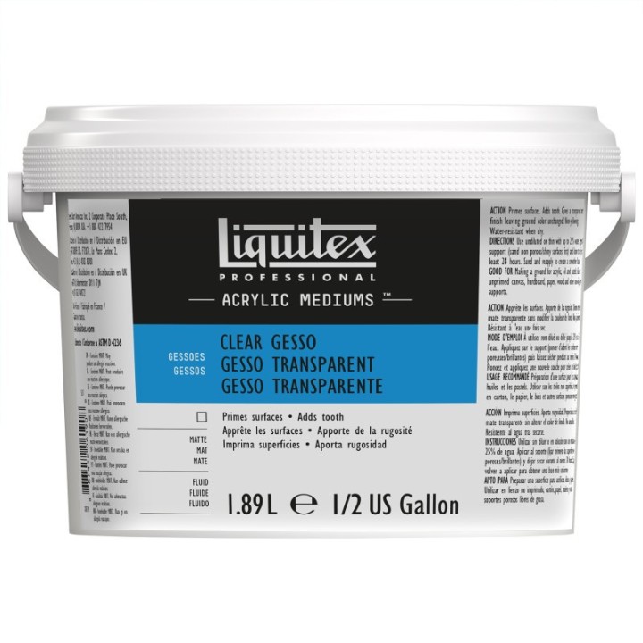 Liquitex Professional Acrylic Gesso, Clear, 64 oz (1.89 L)