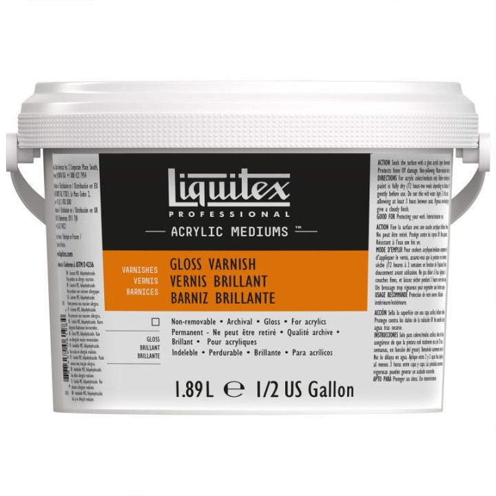Liquitex Professional Acrylic Gloss Varnish, Clear, 64 oz (1.89 L)