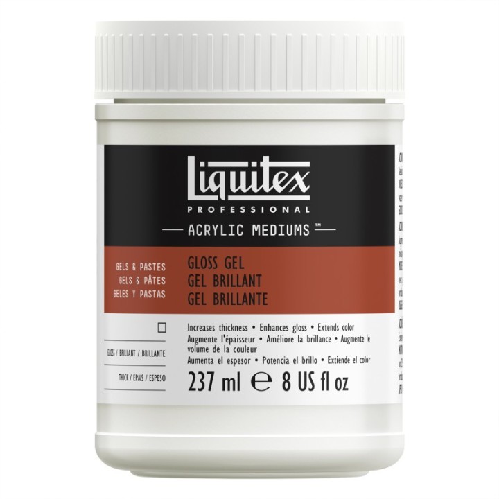 Liquitex Professional Acrylic Gloss Gel Medium, Clear, 8 oz (237 mL)