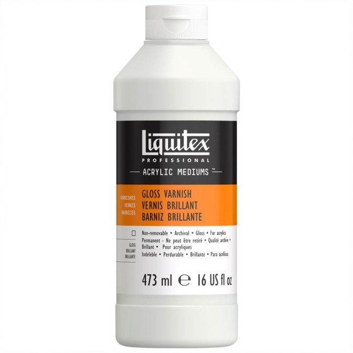 Liquitex Professional Acrylic Gloss Varnish, Clear, 16 oz (473 mL)