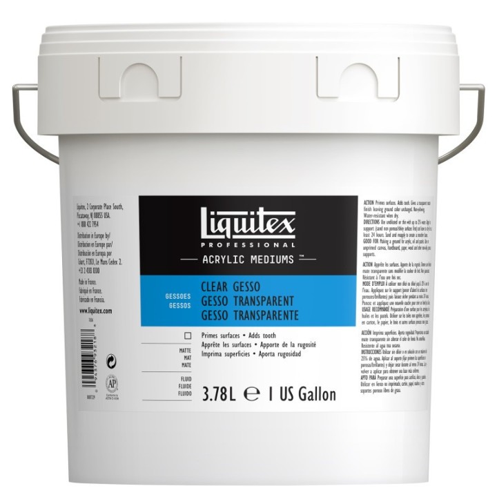 Liquitex Professional Acrylic Gesso, Clear, 128 oz (3.78 L)