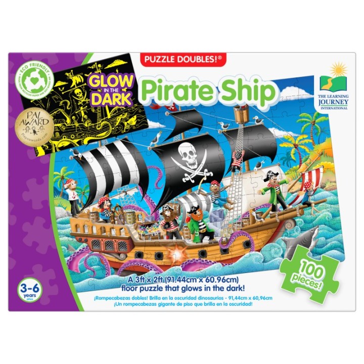 The Learning Journey International Puzzle Doubles - Glow In The Dark - Pirate Ship