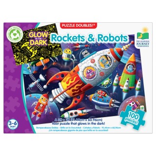 The Learning Journey International Puzzle Doubles - Glow In The Dark - Rockets & Robots