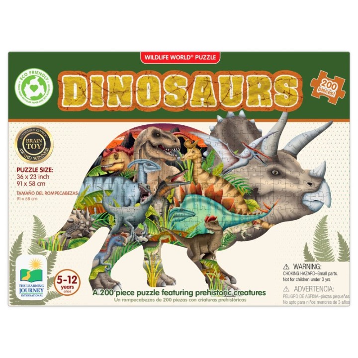 The Learning Journey International Wildlife World - Dinosaurs Puzzle, 200 Pieces