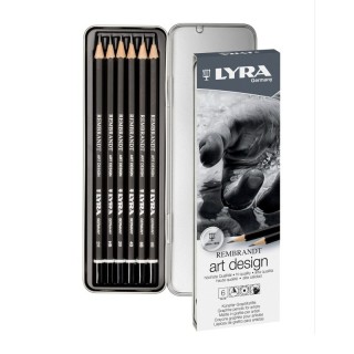Lyra® Rembrandt Art Design Graphite Drawing Pencil Set Tin, Assorted Colors, 6 Pieces