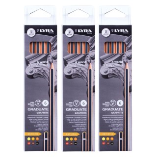 Lyra® Graduate Graphite Pencil, Artist Set, 6 Per Set, 3 Sets
