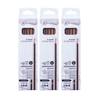 Lyra® Graduate Graphite Pencil, Technical Set, 6 Per Set, 3 Sets
