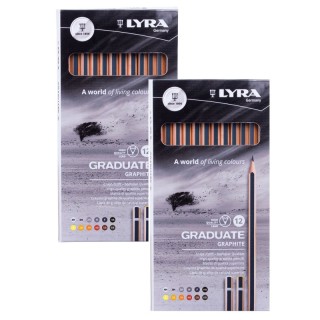 Lyra® Graduate Graphite Pencil Set, Assorted Colors, 12 Per Set, 2 Sets