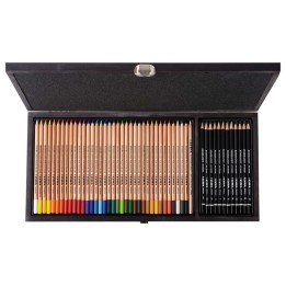 Lyra® Rembrandt Polycolor & Art Specials Wooden Box Drawing Set, Colored Pencils & Sketching Pencils, Assorted Colors, 49 Pieces