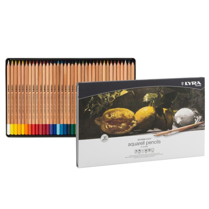 Lyra® Rembrandt Aquarell Watercolor Pencil Set Tin, Assorted Colors, 36 Pieces