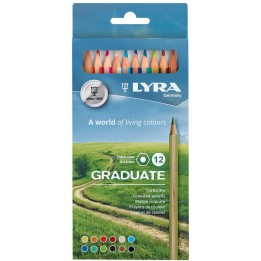 Lyra® Graduate Colored Pencil Set, Assorted Colors, 12 Pieces