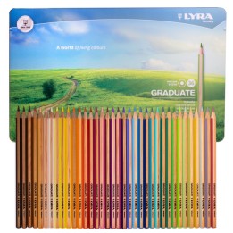 Lyra® Graduate Colored Pencils Set Tin, Assorted Colors, 36 Pieces
