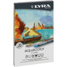 Lyra® Aquacolor Water Soluble Crayon Pastels Set Tin, Assorted Colors, 12 Pieces