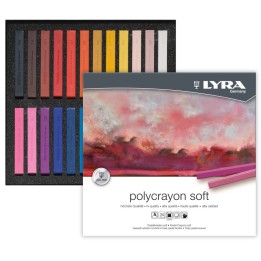 Lyra® PolyCrayons Soft Pastel Sticks Set, Assorted Colors, 24 Pieces
