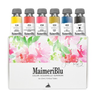 MaimeriBlu Watercolor Paint, Jenna Rainey Artist Set, Assorted Colors, 12ml, 6 Pieces