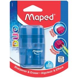 Maped® Connect DUO 2 Hole Sharpener / Eraser Combo, Assorted Colors